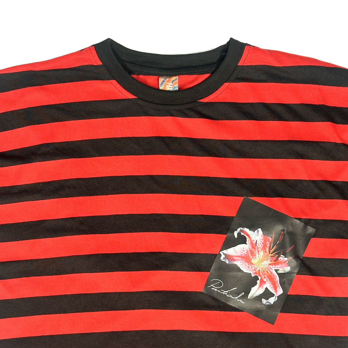 Polera Rayada Flor Boxy