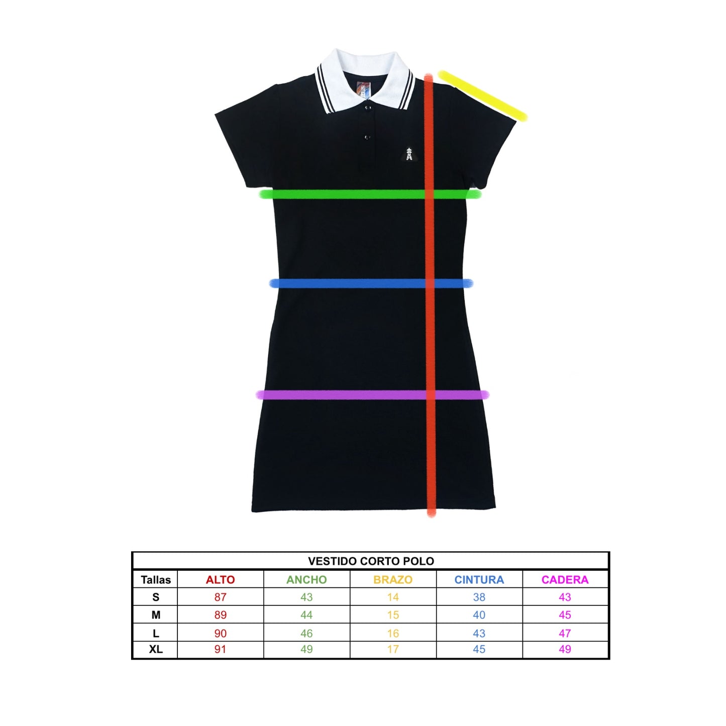 Vestido Corto Pique Mujer