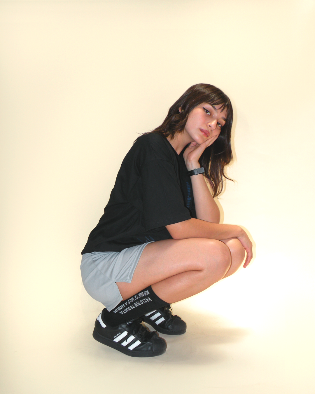 Mini falda “Berno” Malla Pique Gris