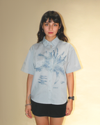 Camisa Manga Corta Flor Impresora 1993