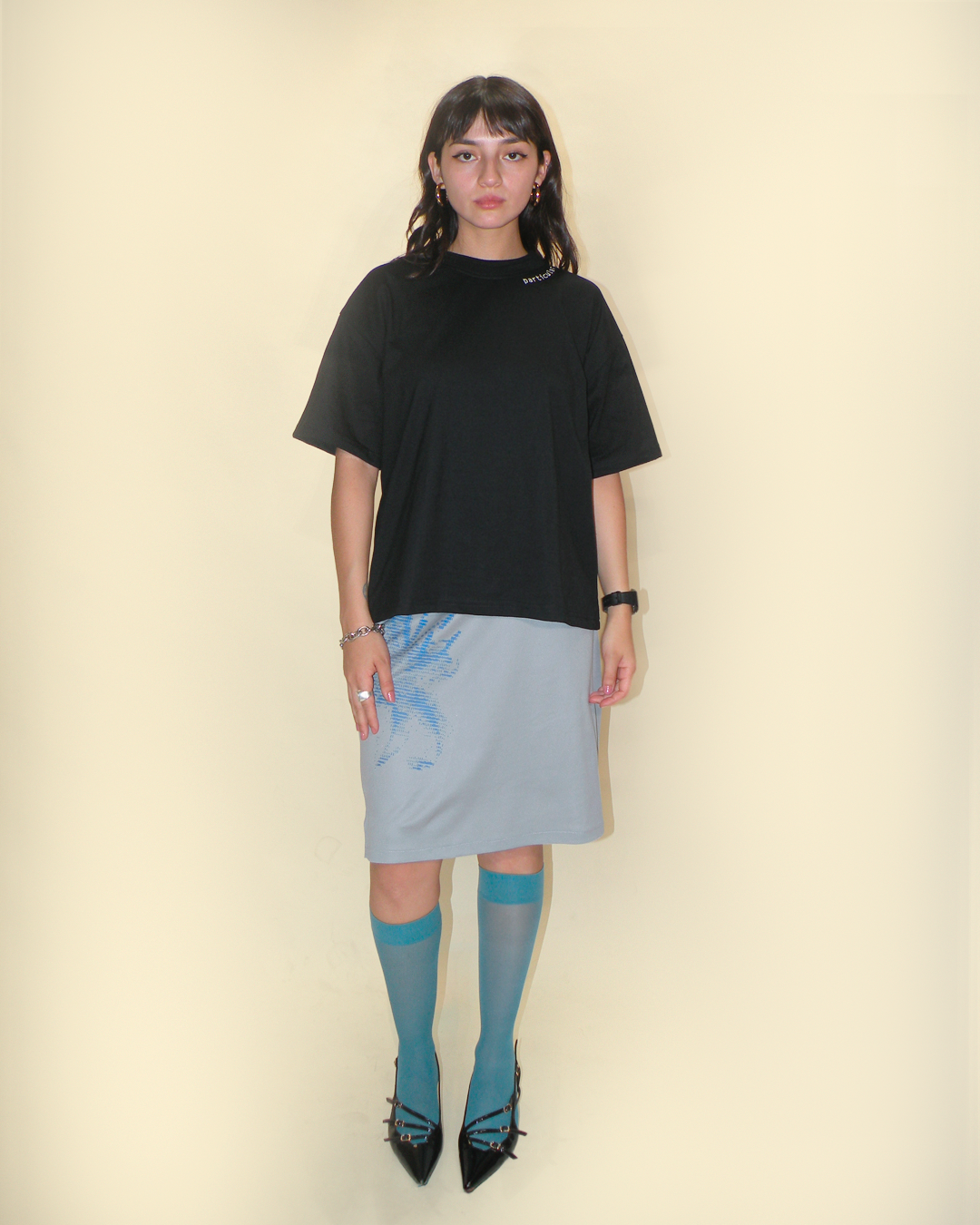 Falda Deportiva Flor Malla Pique Gris (Preventa)