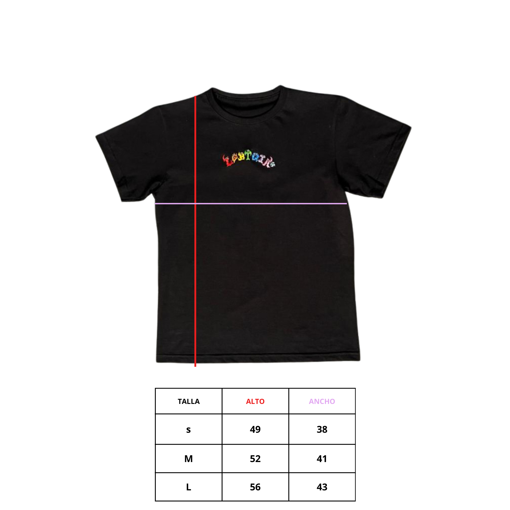 BABY TEE LGBTIQA+ NEGRA