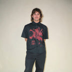 Camisa M/C Negra Flor Impresora 1993