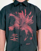 Camisa M/C Negra Flor Impresora 1993