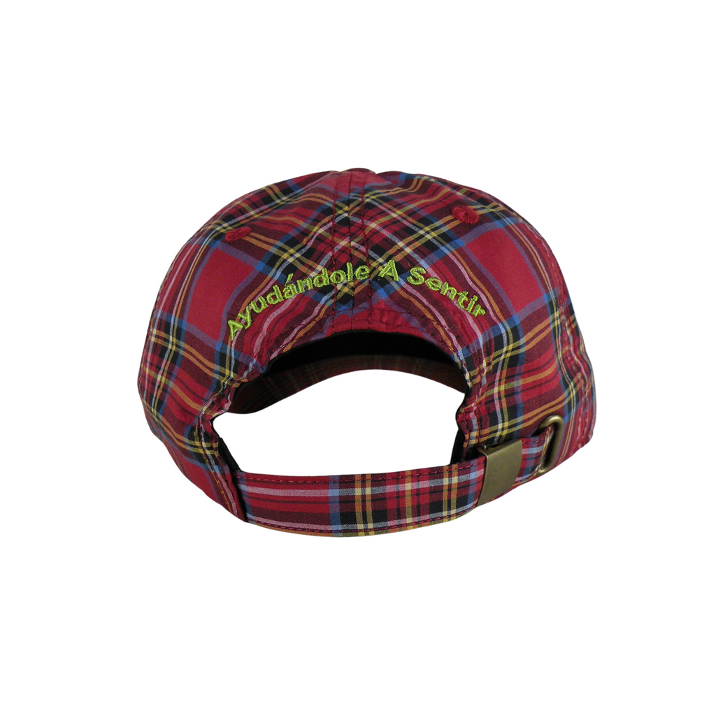 CAP TARTAN ROJO "AYUDANDOLE A SENTIR"