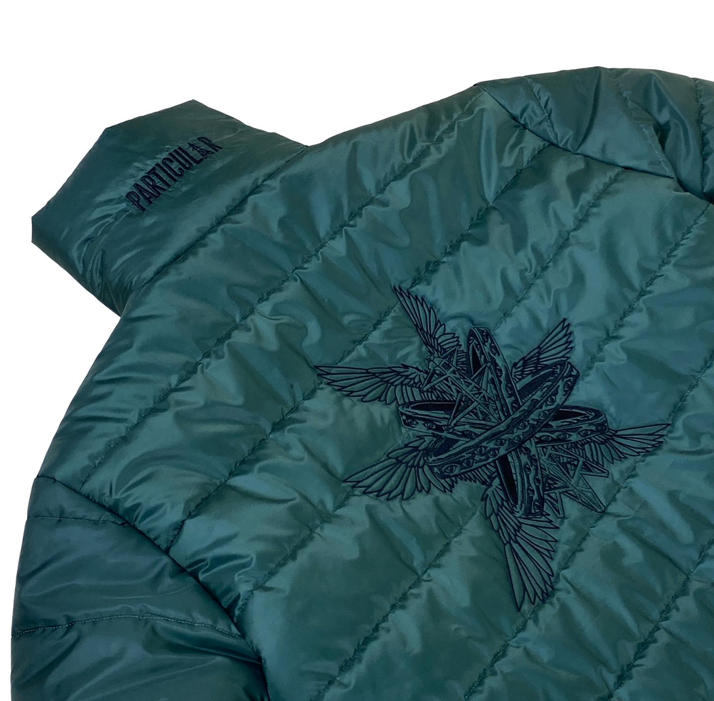 ABRIGO LARGO PUFFER IMPERMEABLE "ANTENA BIBLICA" VERDE BOTELLA