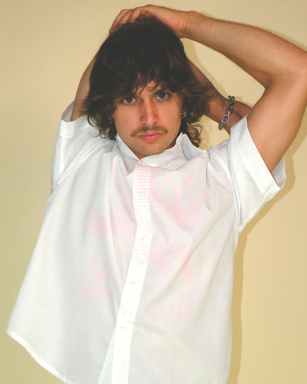 Camisa M/C Blanca Flor Impresora 1993