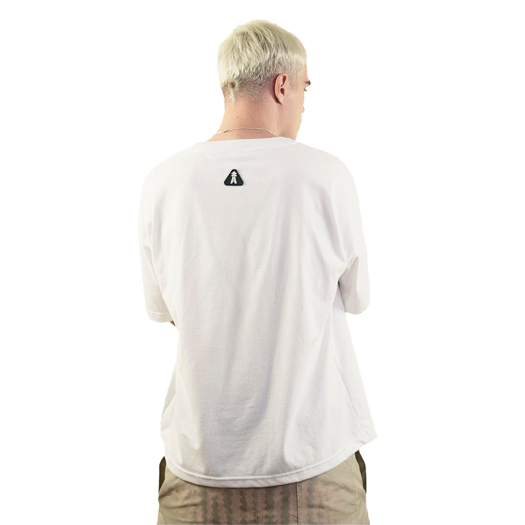 Polera 3 Cuellos Boxy Básica Blanca