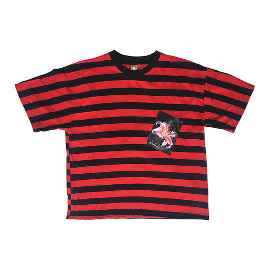 Polera Rayada Flor Boxy